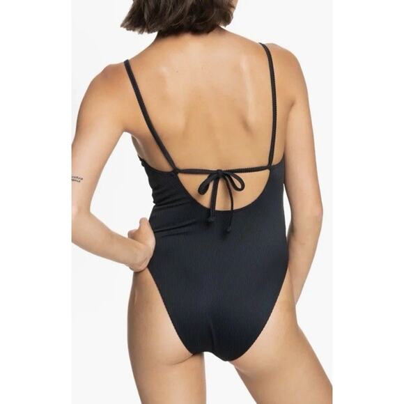 ROXY RIB ROXY LOVE THE MUSE ONE PIECE Black SWIMSUIT SIZE XXL NWT $98 - Picture 2 of 16